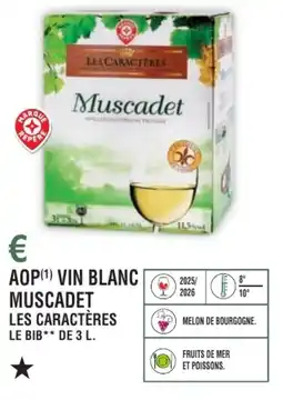 E.Leclerc Aop vin blanc muscadet les caractères offre