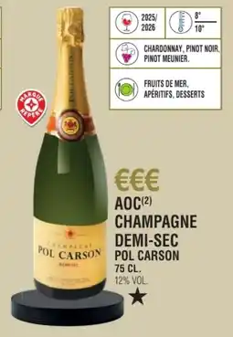 E.Leclerc Aoc champagne demi-sec pol carson offre