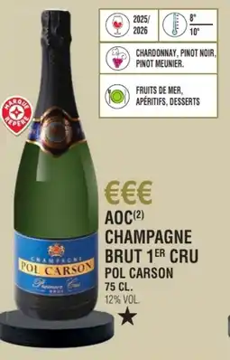 E.Leclerc Aoc champagne brut 1er cru pol carson offre