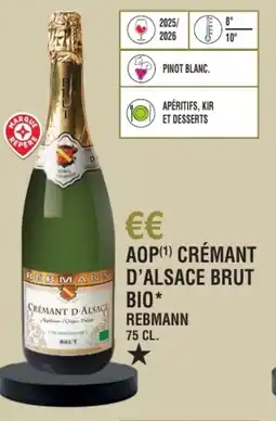 E.Leclerc Aop crémant d'alsace brut bio rebmann offre