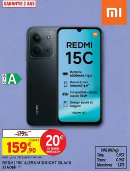 Intermarché Hyper Xiaomi redmi 15c 4/256 midnight black offre