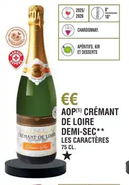 E.Leclerc Aop crémant de loire demi-sec les caractères offre