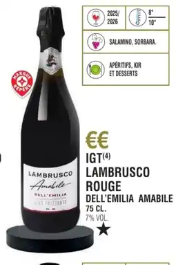E.Leclerc Igt lambrusco rouge dell'emilia amabile offre
