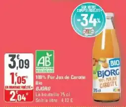 G20 100% pur jus de carotte bio bjorg offre