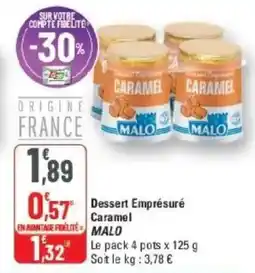 G20 Dessert empresuré caramel malo offre