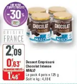 G20 Dessert empresure chocolat intense malo offre