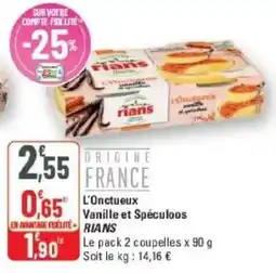 G20 L'onctueux vanille et spéculoos rians offre