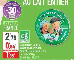 G20 Camembert le bio bons mayennais offre