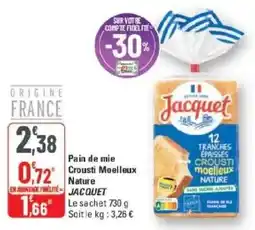 G20 Pain de mie crousti moelleux nature jacquet offre