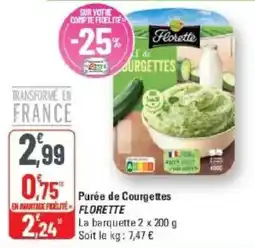 G20 Purée de courgettes florette offre