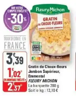 G20 Gratin de choux-fleurs supérieur emmental fleury michon offre
