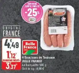G20 4 saucisses de toulouse belle france offre