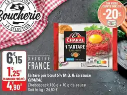 G20 Tartare pur bœuf 5% m.g. & sa sauce charal offre