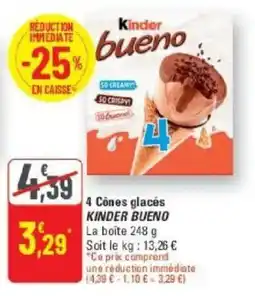 G20 4 cônes glacés kinder bueno offre