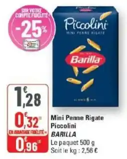 G20 Mini penne rigate piccolini barilla offre