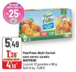 G20 Pom potes multi variété sans sucres ajoutés materne offre