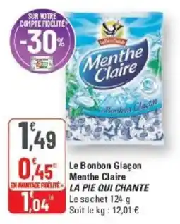 G20 Le bonbon glaçon menthe claire la pie qui chante offre