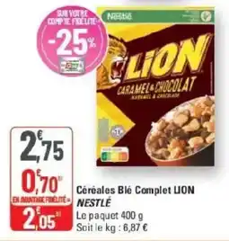 G20 Céréales blé complet lion nestlé offre