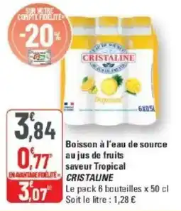 G20 Boisson à l'eau de source aujus de fruits saveur tropical cristaline offre