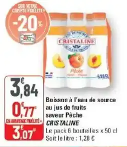 G20 Boisson à l'eau de source au jus de fruits saveur pêche cristaline offre