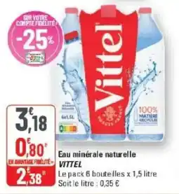 G20 Eau minérale naturelle vittel offre