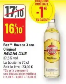 G20 Ron havana 3 ans original havana club offre