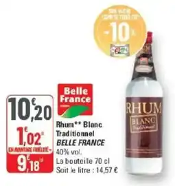 G20 Rhum blanc traditionnel belle france offre