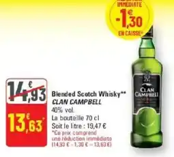 G20 Blended scotch whisky campbell clan campbell offre