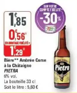 G20 Bière ambrée corse à la châtaigne pietra offre