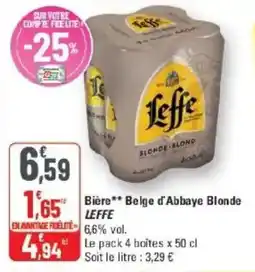 G20 Bière belge d'abbaye blonde leffe offre