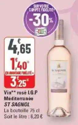 G20 Vin rosé l.g.p méditerranée st sagnol offre