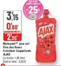 G20 Nettoyant pour sol fête des fleurs fraîcheur coquelicots ajax offre