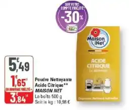 G20 Poudre nettoyante acide citrique maison net offre