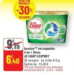 G20 Lessive en capsules 4 en 1 discs le chat l'expert offre