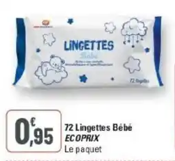 G20 72 lingettes bébé ecoprix offre
