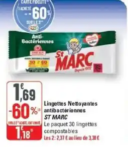 G20 Lingettes nettoyantes antibactériennes st marc offre