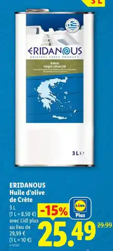 Lidl Eridanous huile d'olive de crète offre