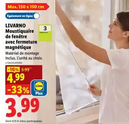 Lidl LIVARNO Moustiquaire de fenêtre avec fermeture magnétique offre