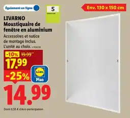 Lidl LIVARNO Moustiquaire de fenêtre en aluminium offre