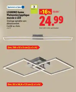 Lidl LIVARNO home plafonnier applique murale à led offre