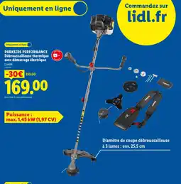Lidl Parkside performance débroussailleuse thermique avec démarrage électrique offre