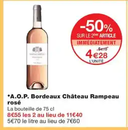 Monoprix A.O.P. Bordeaux Château Rampeau rosé offre