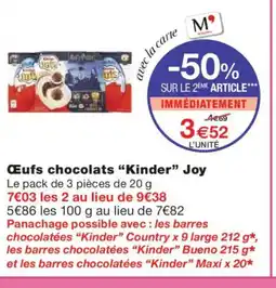 Monoprix KINDER Œufs chocolats oy offre