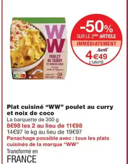 Monoprix WW Plat cuisiné poulet au curry et noix de coco offre