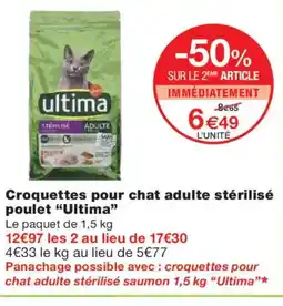 Monoprix ULTIMA Croquettes pour chat adulte stérilisé poulet offre