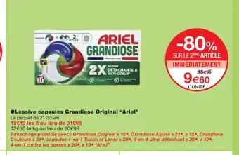 Monoprix ARIEL Lessive capsules Grandiose Original offre
