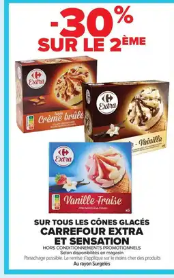 Carrefour Sur tous les cônes glacés carrefour extra et sensation offre