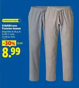Lidl ESMARA men Pantalon homme offre