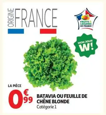 Auchan Batavia Ou Feuille De Chêne Blonde offre