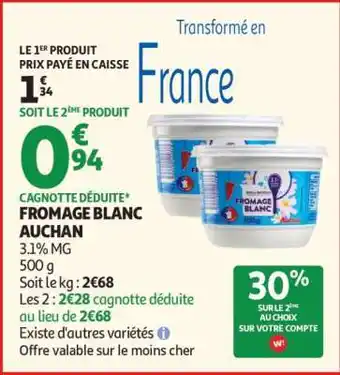 Auchan FROMAGE BLANC AUCHAN offre